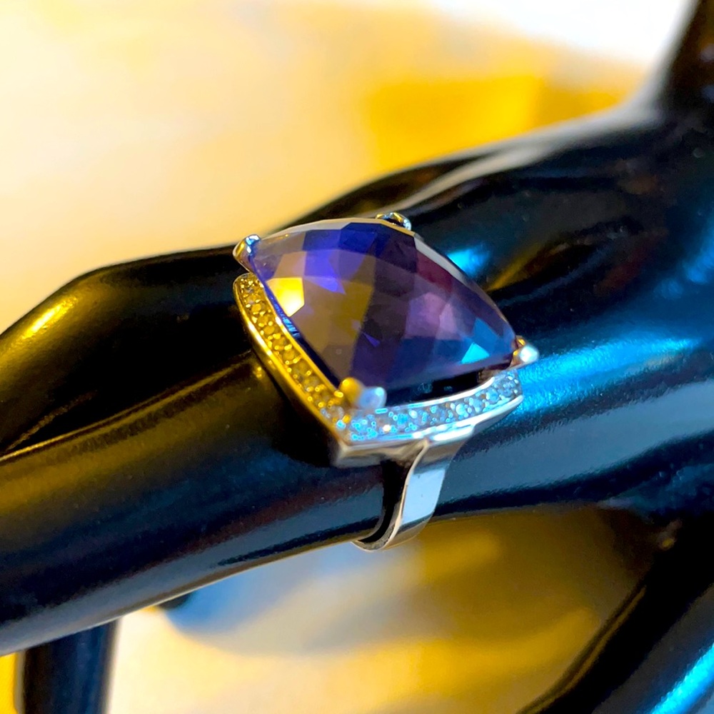 🌟 Amethyst cocktail silver ring